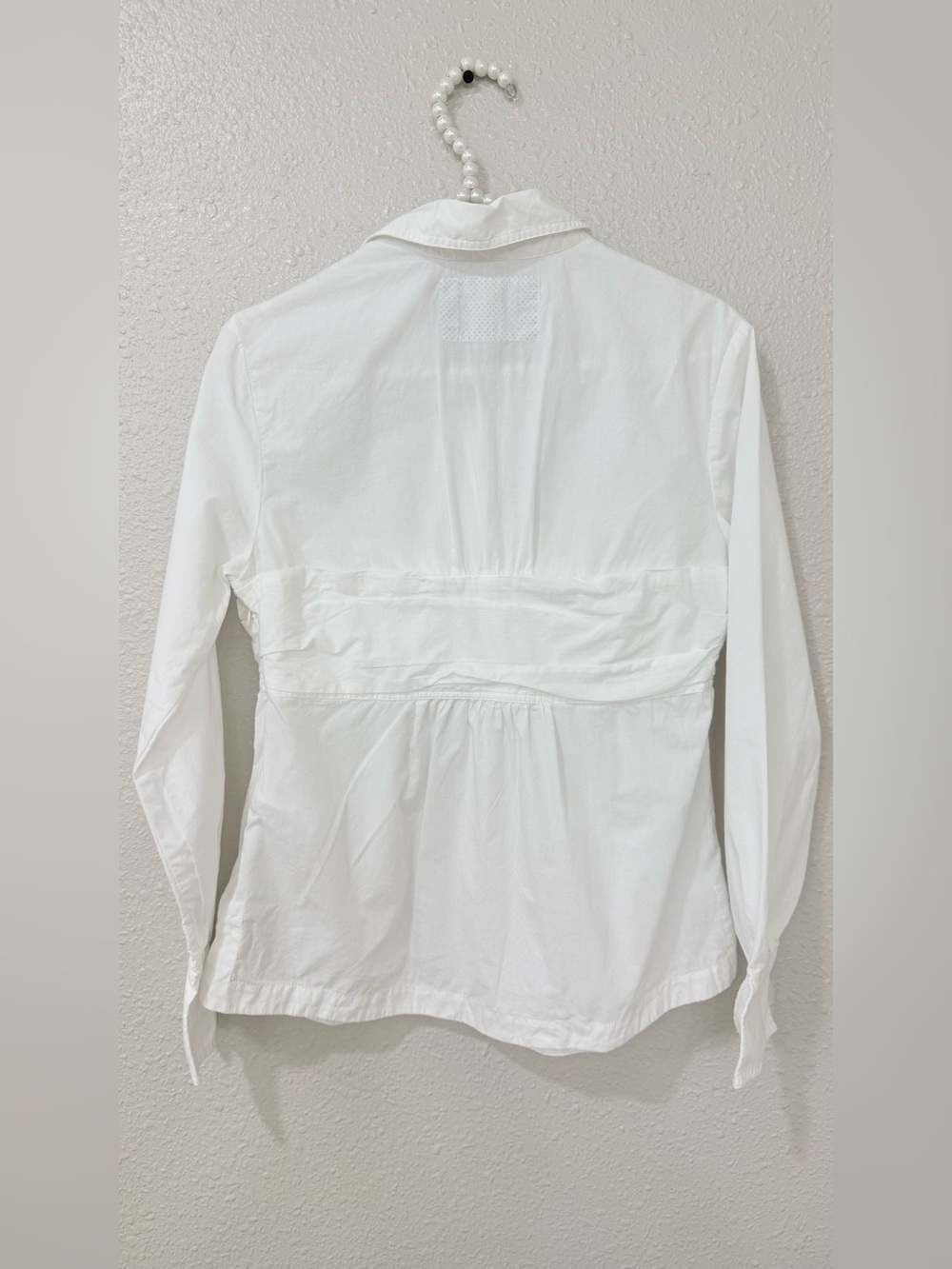 Maeve Anthropologie White Twist Front Button Cotton Blouse XS - Picture 6 of 9